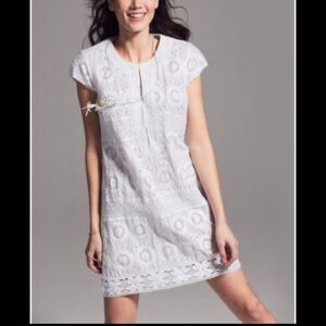 Calypso St Barth White Mini Dress Eyelet Tassels Small